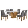 Conjunto Sala de Jantar Mesa 160x80cm Tampo Mdf com 6 Cadeiras Espanha Yescasa  - 2