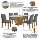 Ver imagem 5 de Conjunto Mesa de Jantar com 6 Cadeiras MDF 160x80cm Espanha Yescasa Marrom/Off White/Cinza