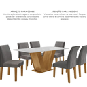 Ver imagem 5 de Conjunto Mesa Jantar 160x80cm Tampo MDF com 6 Cadeiras Espanha Yescasa