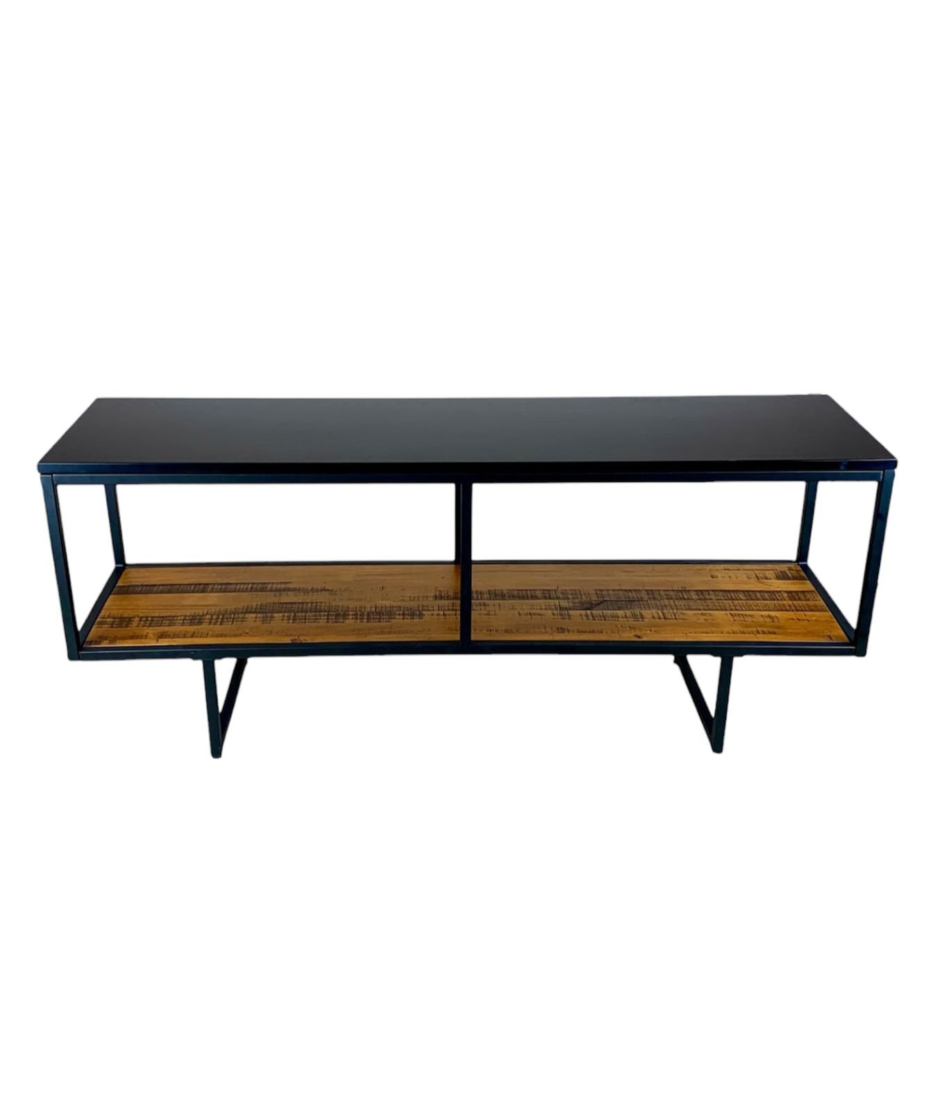 Rack Metropolitan em Madeira Maciça e Metal - 140,5cm - Preto / Rústico - 2