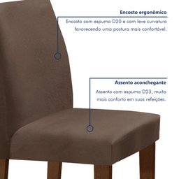 Conjunto Sala de Jantar Mesa 160x80cm Tampo Mdf com 6 Cadeiras Espanha Yescasa - 5