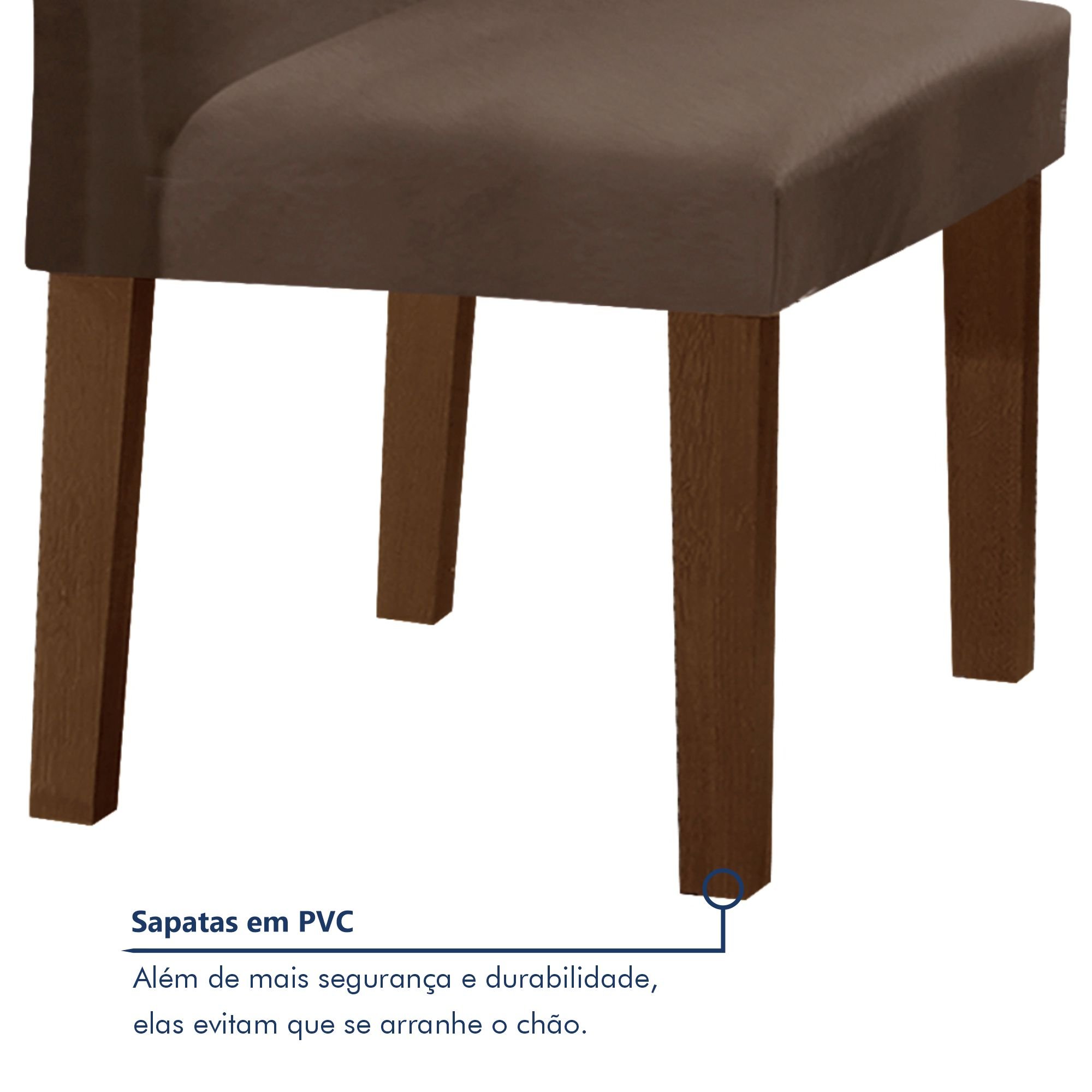 Conjunto Sala de Jantar Mesa 160x80cm Tampo MDF com 6 Cadeiras Espanha Yescasa - 7