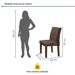 Conjunto Sala de Jantar Mesa 160x80cm Tampo Mdf com 6 Cadeiras Espanha Yescasa - 8