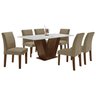 Conjunto Sala de Jantar Mesa 160x80cm Tampo Mdf com 6 Cadeiras Espanha Yescasa  - 14
