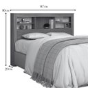 Ver imagem 5 de Cabeceira Cama Box Casal Queen MDF Quarto com Prateleiras 167cm Lisboa:Branco/Nature