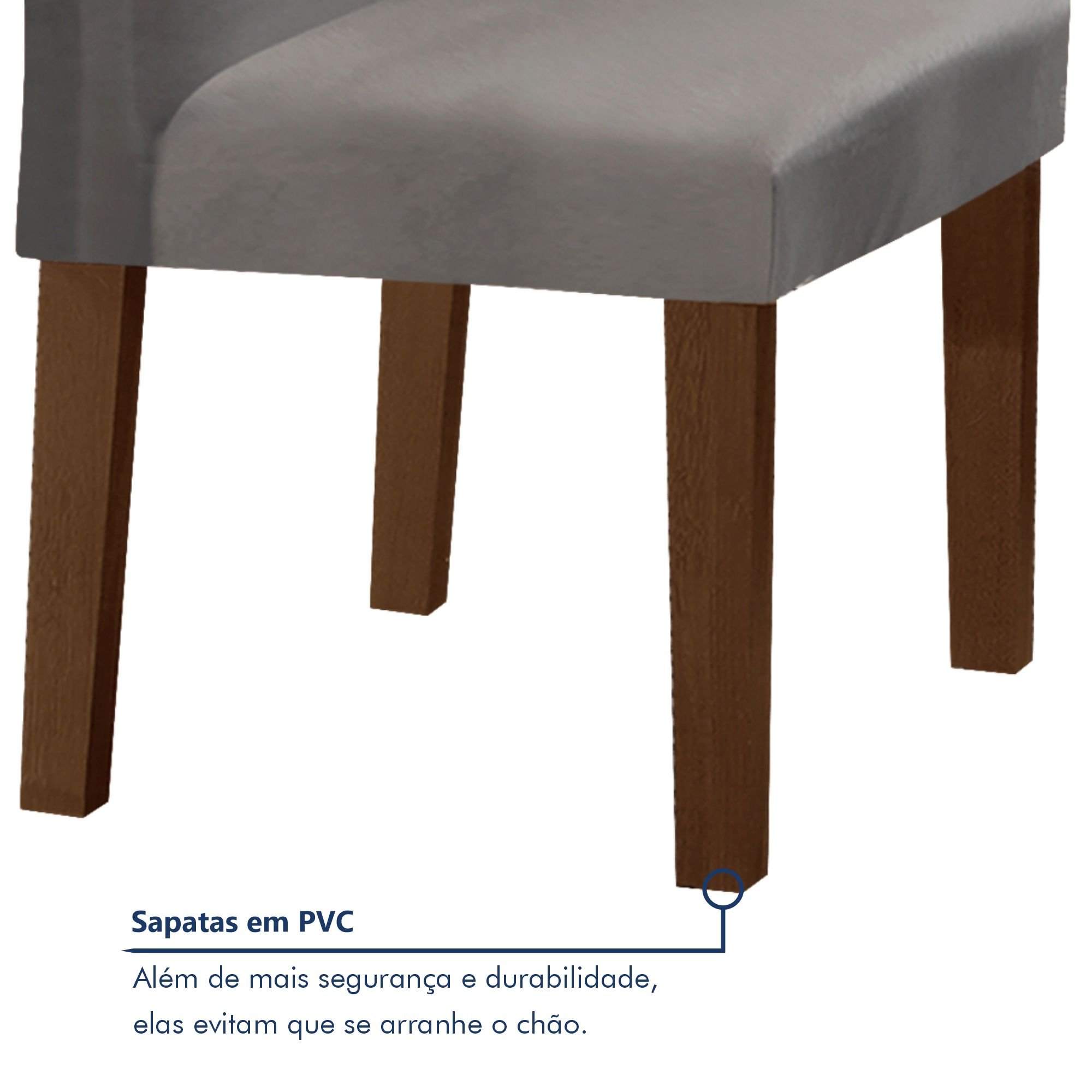 Conjunto Sala de Jantar Mesa 160x80cm Tampo MDF com 6 Cadeiras Espanha Yescasa - 7