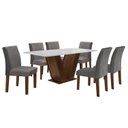 Ver imagem 3 de Conjunto Sala de Jantar Mesa 160x80cm Tampo MDF com 6 Cadeiras Espanha Yescasa