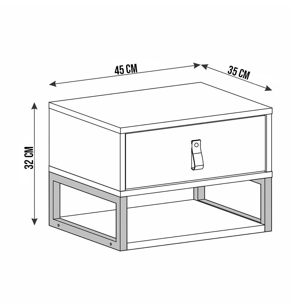 Kit 02 Mesas De Cabeceira Com 01 Gaveta Suspenso Sigma C03 Branco ...