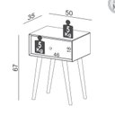 Ver imagem 3 de Mesa de Cabeceira Retrô 1 Gaveta 100% MDF Marrom