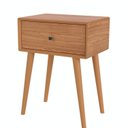 Ver imagem 2 de Mesa de Cabeceira Retrô 1 Gaveta 100% MDF Marrom