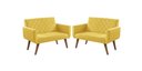 Ver imagem 1 de Kit 2 Poltronas 2 Lugares Anabelle Unidecor Amarelo