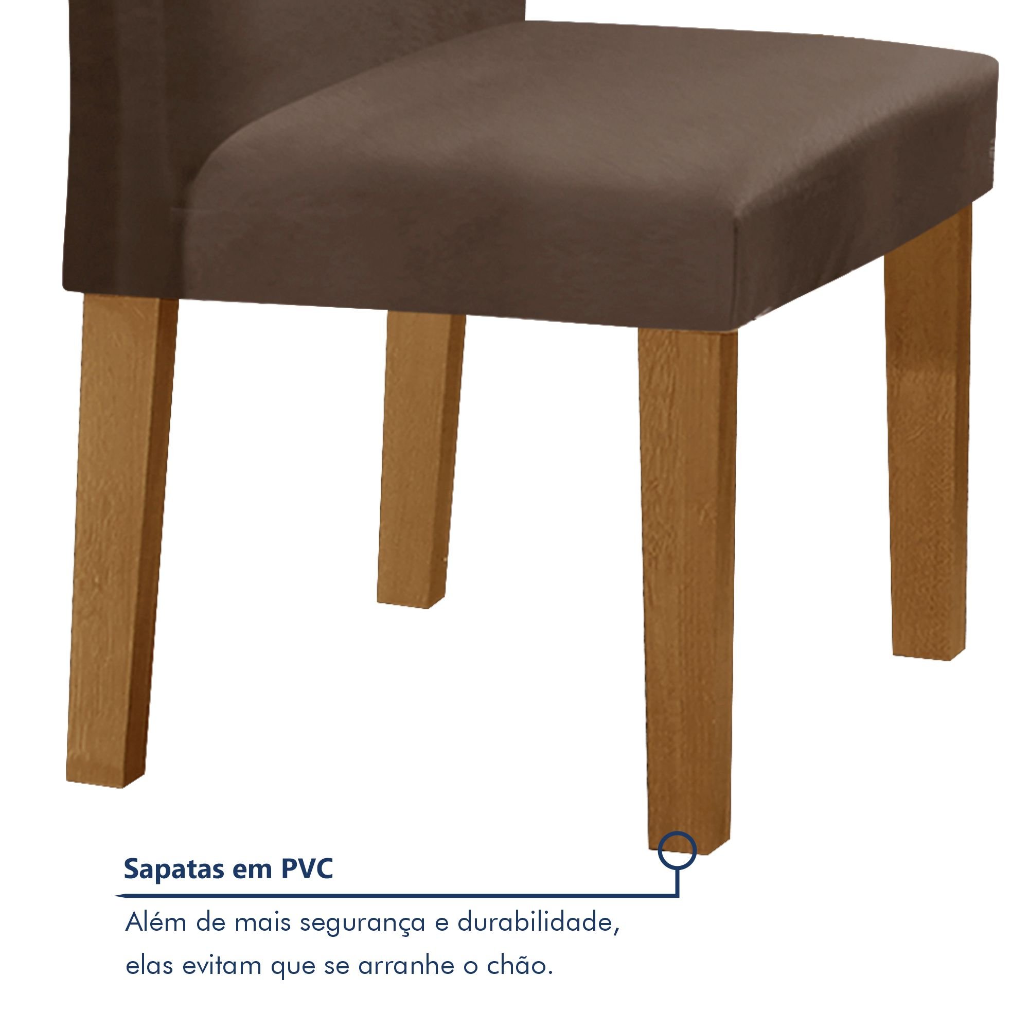 Conjunto Sala de Jantar 1 Mesa 120x80cm Tampo MDF com 4 Cadeiras Espanha Yescasa - 7