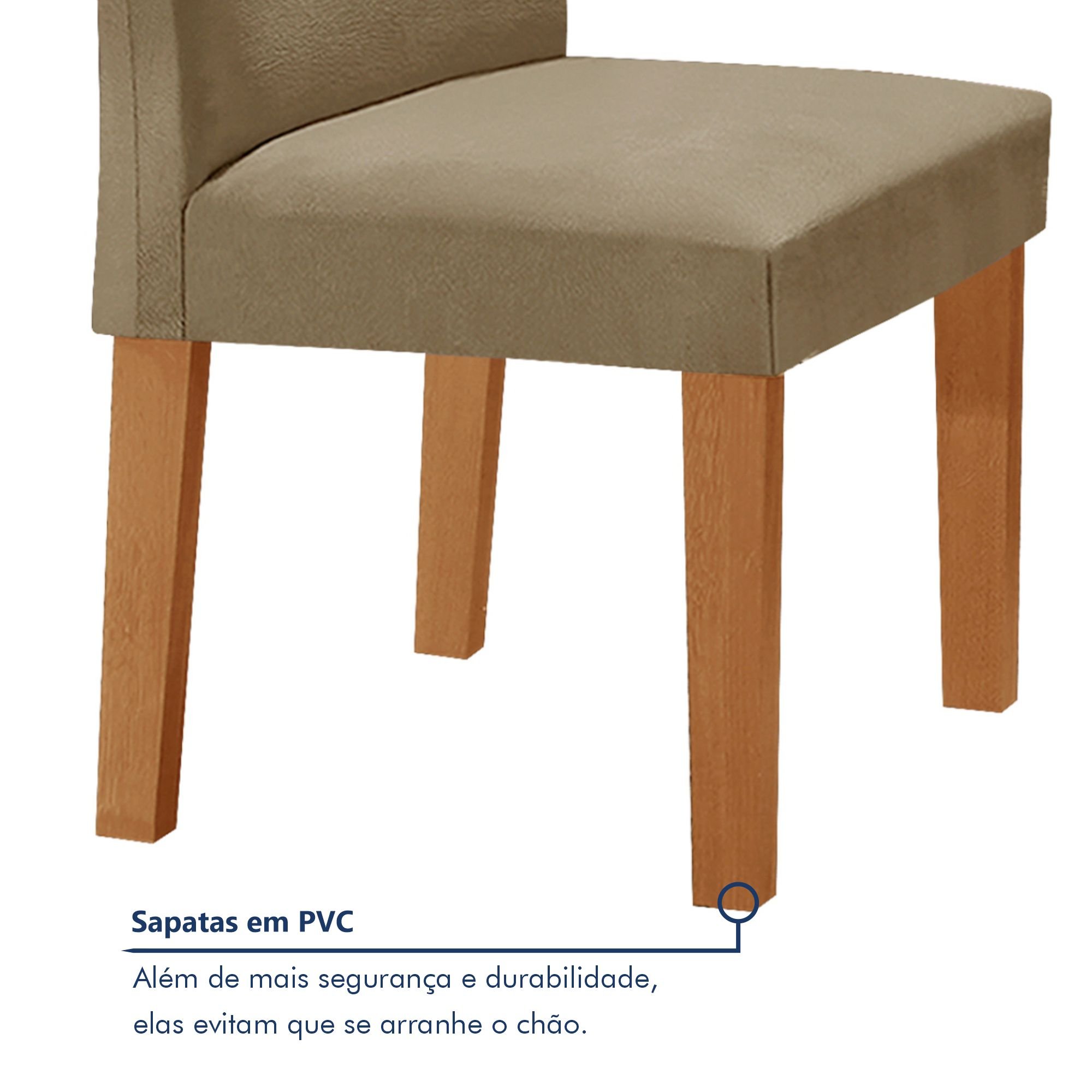 Conjunto Sala de Jantar Mesa 120x80cm Tampo MDF com 4 Cadeiras Espanha Yescasa - 7