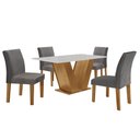 Ver imagem 2 de Conjunto Sala de Jantar Mesa 120x80cm Tampo MDF com 4 Cadeiras Espanha Yescasa