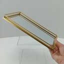 Ver imagem 2 de Bandeja Decorativa de Metal Dourado 2x14x27cm Servir Mesa Organizar Café