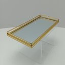 Ver imagem 3 de Bandeja Decorativa de Metal Dourado 2x14x27cm Servir Mesa Organizar Café