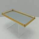 Ver imagem 5 de Bandeja Decorativa de Metal Dourado 2x14x27cm Servir Mesa Organizar Café