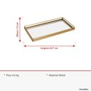Ver mais imagens de Bandeja Decorativa de Metal Dourado 2x14x27cm Servir Mesa Organizar Café