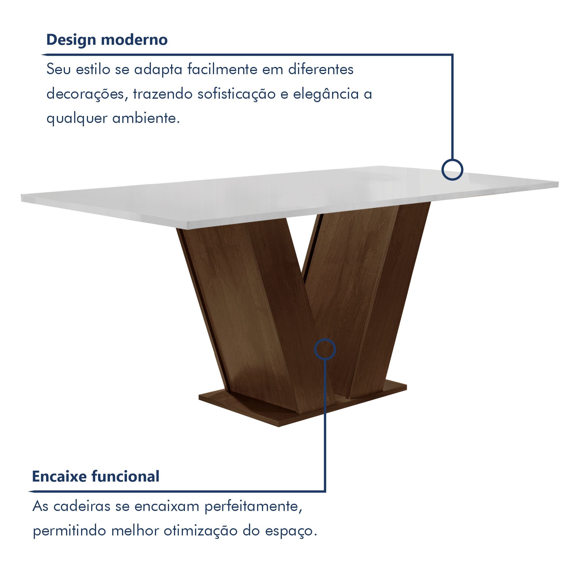 Conjunto Sala de Jantar Mesa 120x80cm Tampo MDF com 4 Cadeiras Espanha Yescasa - 3