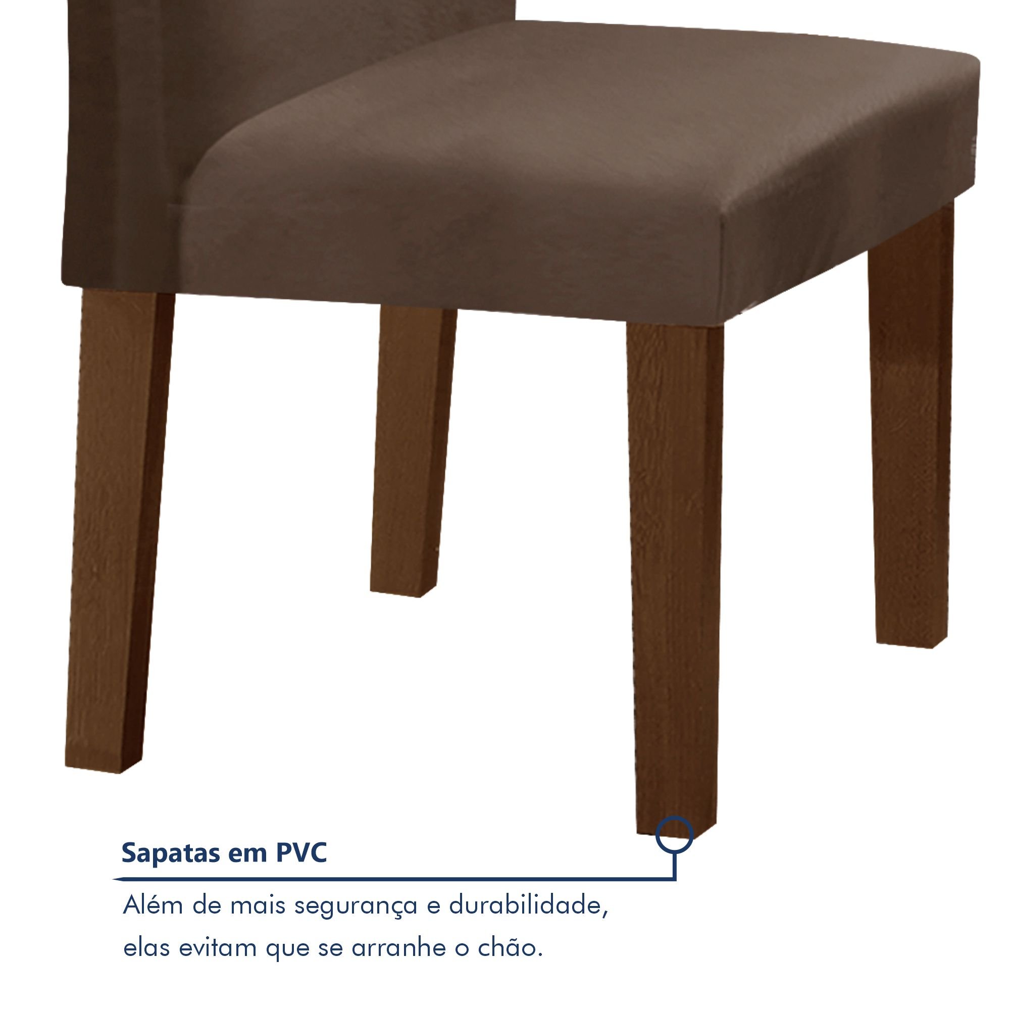 Conjunto Sala de Jantar Mesa 120x80cm Tampo MDF com 4 Cadeiras Espanha Yescasa - 7