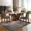 Ver imagem 1 de Conjunto Sala de Jantar Mesa 120x80cm Tampo MDF com 4 Cadeiras Espanha Yescasa
