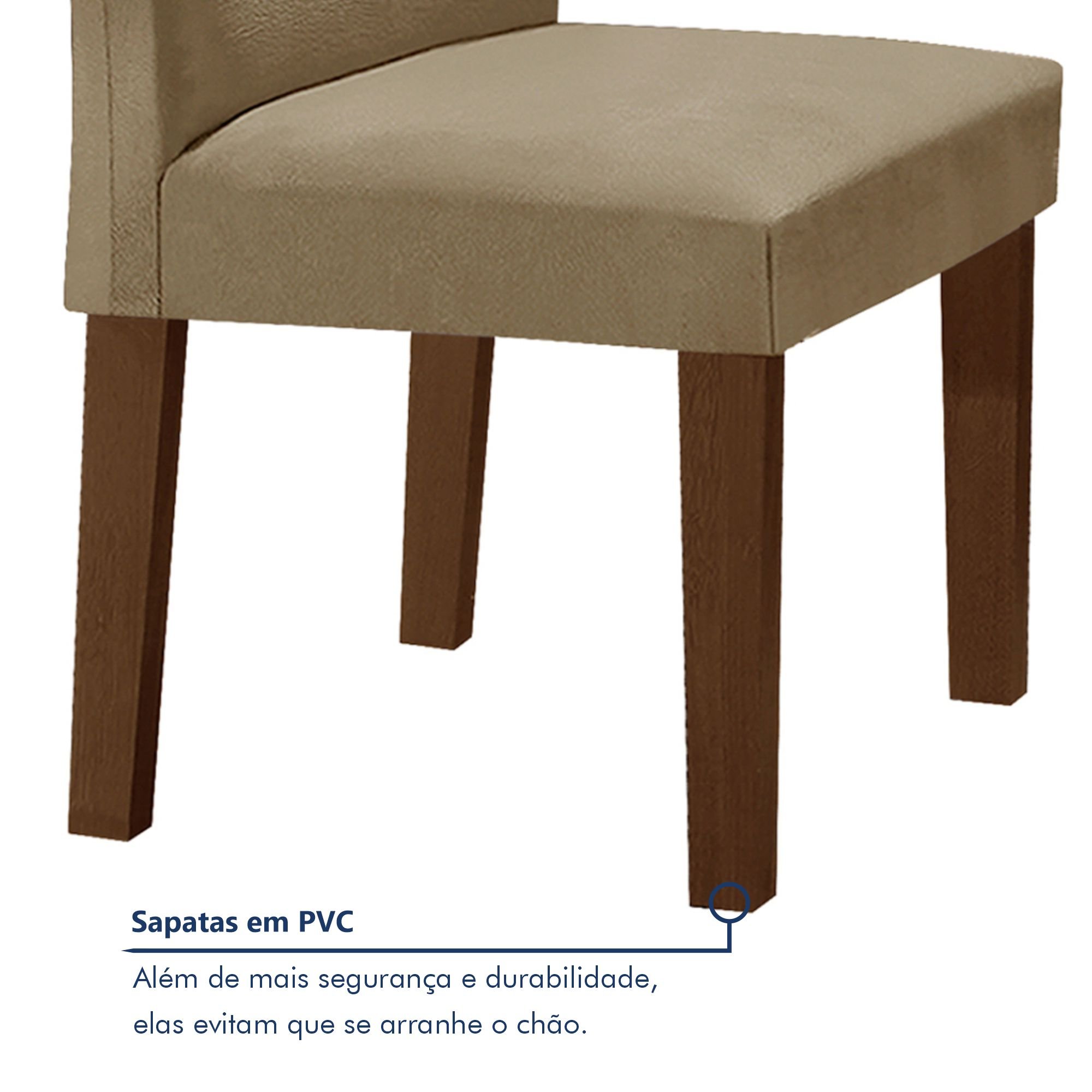 Conjunto Sala de Jantar Mesa 120x80cm Tampo MDF com 4 Cadeiras Espanha Yescasa - 7