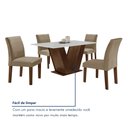 Ver mais imagens de Conjunto Sala de Jantar Mesa 4 Cadeiras MDF Espanha Yescasa Marrom Chocolate/Off White/Veludo Bege Escuro