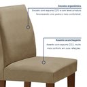 Ver imagem 6 de Conjunto Sala de Jantar Mesa 4 Cadeiras MDF Espanha Yescasa Marrom Chocolate/Off White/Veludo Bege Escuro