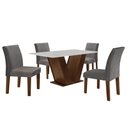 Ver imagem 2 de Conjunto Sala de Jantar Mesa 120x80cm Tampo MDF com 4 Cadeiras Espanha Yescasa