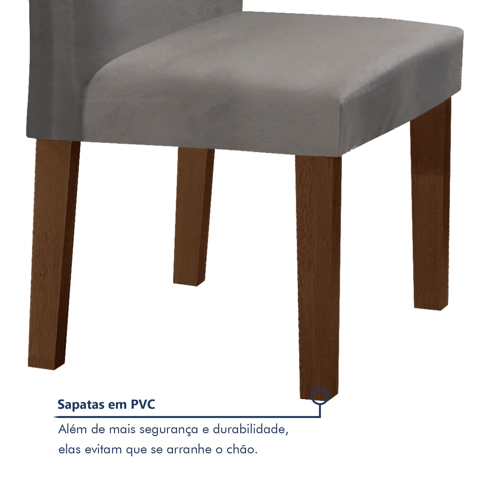 Conjunto Sala de Jantar Mesa 120x80cm Tampo MDF com 4 Cadeiras Espanha Yescasa - 7