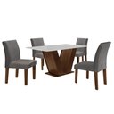 Ver imagem 2 de Conjunto Sala de Jantar Mesa 120x80cm Tampo Mdf com 4 Cadeiras Espanha Yescasa