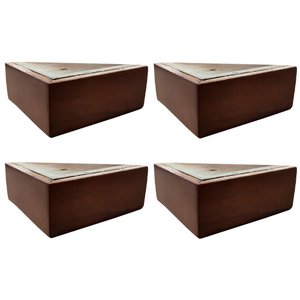 Kit 4 Pés de Madeira em L para Sofá 12cm - Mozzelar