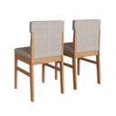 Ver imagem 4 de Conjunto Mesa Jantar Redonda 80cm 4 Cadeiras Madeira Estofadas Arezzo Amêndoa Cbmjra80