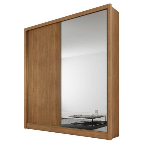 Guarda Roupa Solteiro com Espelho Mdf 3 Gavetas - Toledo-cumaru - Móveis Novo Horizonte