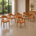 Ver imagem 1 de Conjunto 6 Poltronas Lux Madeira Tauari Revestida em Durango Macau Recepções & Sala de Estar