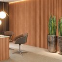 Ver mais imagens de Painel Ripado em Placa 100% MDF 134x183cm (2,45m²) Marrom/Freijó/Madeirado Pradel Móveis