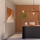 Ver mais imagens de Painel Ripado em Placa 100% MDF 134x250cm (3,35m²) Marrom/Freijó/Madeirado Pradel Móveis