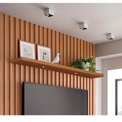 Prateleira com LED Spot 100% MDF 150cm Marrom