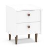 Mesa De Cabeceira 2 Gavetas Luisiana Branco - Politorno - 1