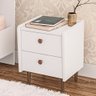 Mesa De Cabeceira 2 Gavetas Luisiana Branco - Politorno - 2