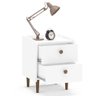 Mesa De Cabeceira 2 Gavetas Luisiana Branco - Politorno - 3