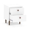 Mesa De Cabeceira 2 Gavetas Luisiana Branco - Politorno - 5