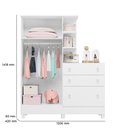 Ver imagem 4 de Guarda Roupa Qmovi Doce Sonhos com Comoda com Pes Branco