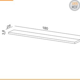 Prateleira MDF 3,8X180cm  - 3