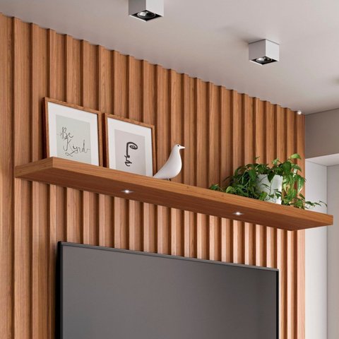 Prateleira com LED Spot 100% MDF 180cm Marrom