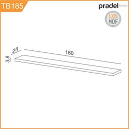 Prateleira com LED MDF 3,8X180cm Nature - 3
