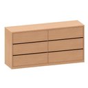 Ver imagem 2 de Cômoda para Quarto com 6 Gavetas 180 Cm 100% Mdf Casa Lar Cor:carvalho Malva