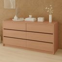 Ver imagem 1 de Cômoda para Quarto com 6 Gavetas 180 Cm 100% Mdf Casa Lar Cor:carvalho Malva