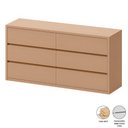 Ver imagem 3 de Cômoda para Quarto com 6 Gavetas 180 Cm 100% Mdf Casa Lar Cor:carvalho Malva