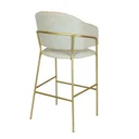 Ver imagem 2 de Banqueta Mia Champagne Estofada em Boucle Metal